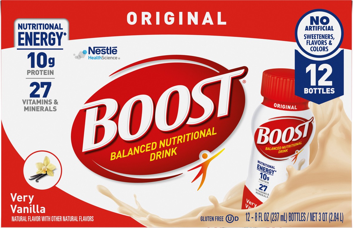 slide 7 of 9, Boost Very Vanilla Original Nutritional Drinks , 12 ct; 8 fl oz