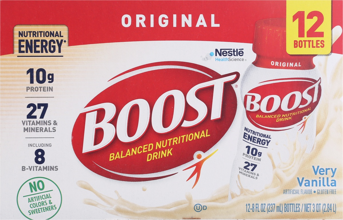 slide 8 of 11, Boost Original Ready To Drink Nutritional Drink, Very Vanilla Nutritional Shake, 12 ct; 8 fl oz