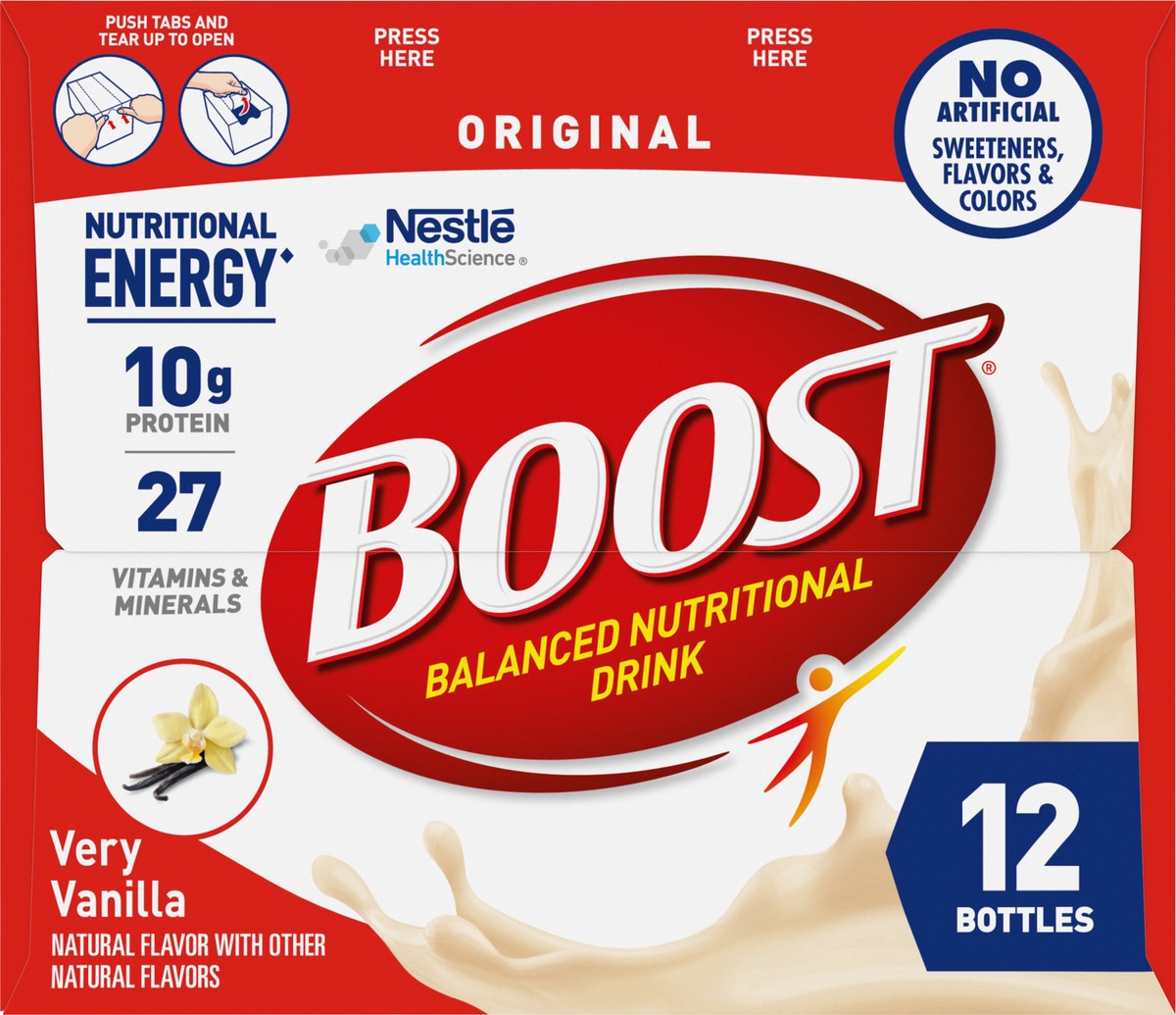 slide 3 of 9, Boost Very Vanilla Original Nutritional Drinks , 12 ct; 8 fl oz