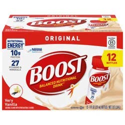 Boost Original Very Vanilla Balanced Nutritional Drink 12 - 8 fl oz Bottles