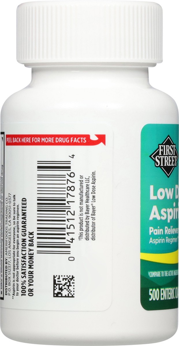 slide 13 of 14, First Street Fs Aspirin Low Dse Enteric Comp Bayer, 500 ct