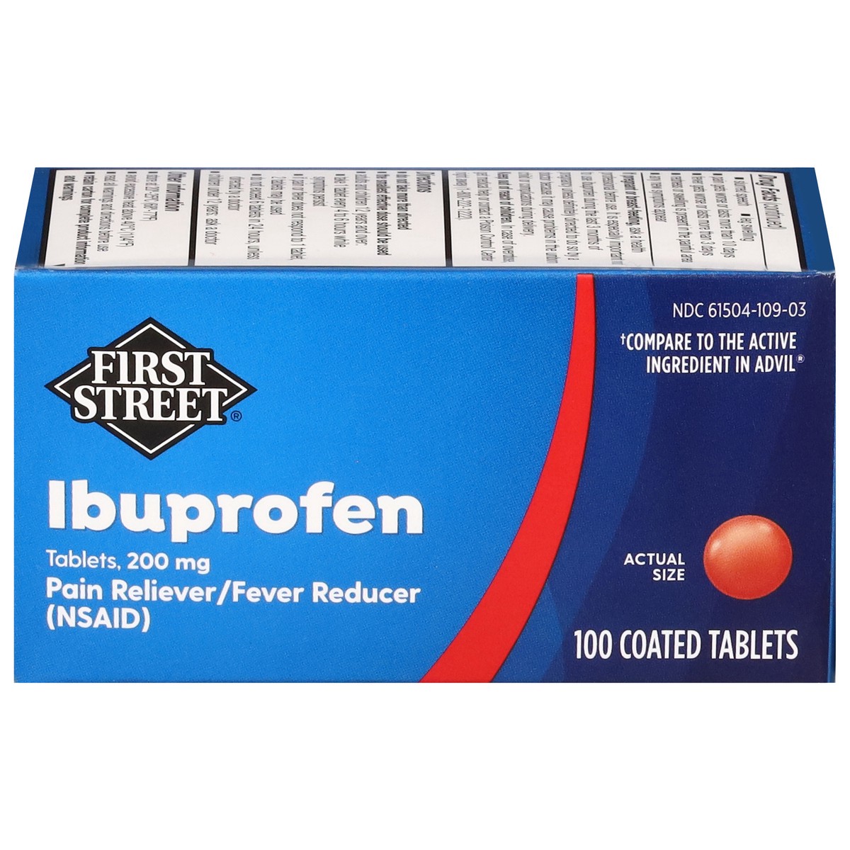slide 11 of 14, First Street Fst St Ibuprofen Brn Tab Comp Advil, 100 ct