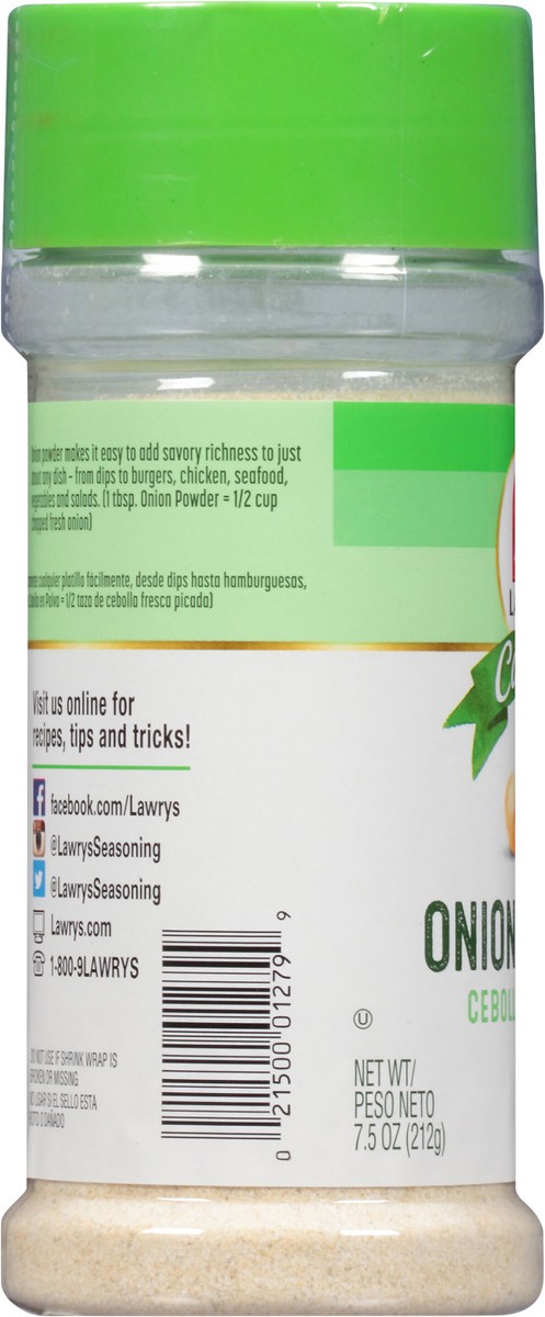 slide 3 of 7, Lawry's Casero Onion Powder, 7.5 oz, 7.5 oz