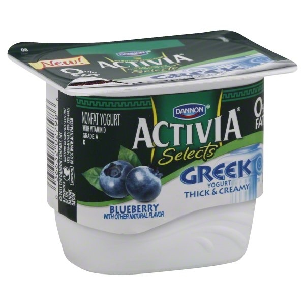 slide 1 of 1, Activia Yogurt, Greek, Thick & Creamy, Nonfat, Blueberry, 6 oz