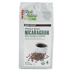 Weis Quality Organic Nicaraguan Dark Roast Whole Bean Coffee - 10 oz