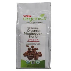 Weis Quality Organic Nicaraguan Dark Roast Whole Bean Coffee - 10 oz