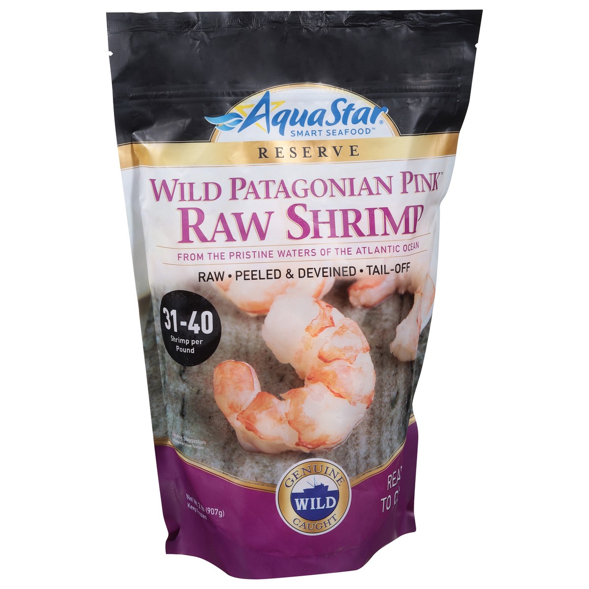 slide 3 of 9, Aqua Star Reserve Raw Wild Patagonian Pink Shrimp 2 lb, 2 lb