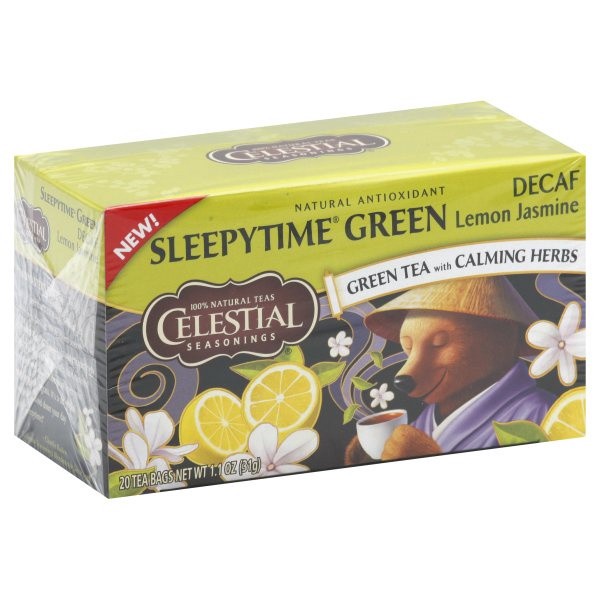 slide 1 of 8, Celestial Seasonings Sleepytime Decaf Lemon Jasmine Green Tea Bags 20 ct Box, 20 ct