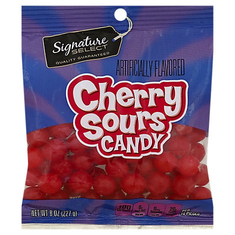 slide 1 of 1, Signature Select Candy Cherry Sours, 8 oz