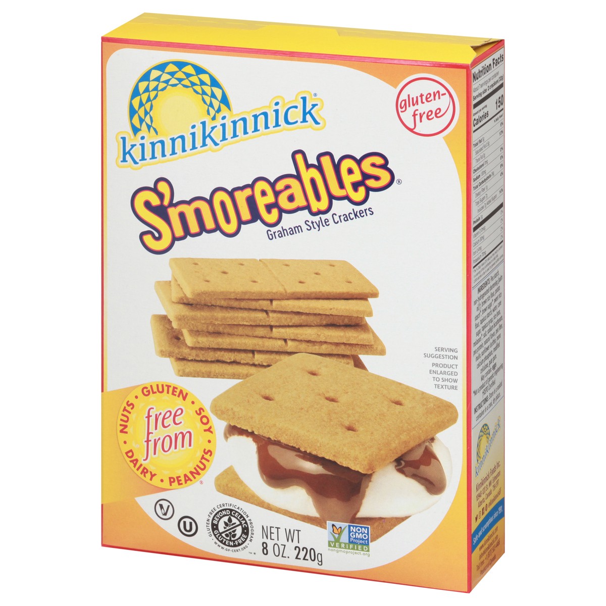 slide 8 of 9, Kinnikinnick Foods S'moreables Gluten-Free Graham Style Crackers 8 oz, 8 oz