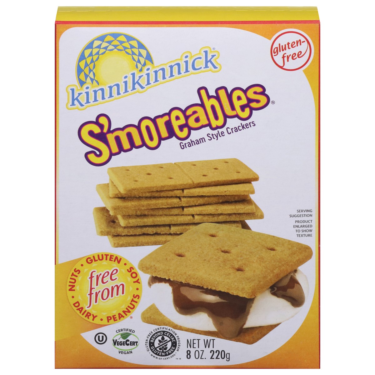 slide 1 of 9, Kinnikinnick Foods S'moreables Gluten-Free Graham Style Crackers 8 oz, 8 oz