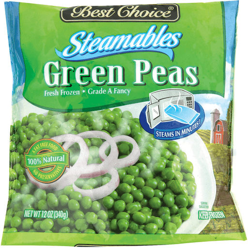 slide 1 of 1, Best Choice Frozen Steamable Green Peas, 12 oz