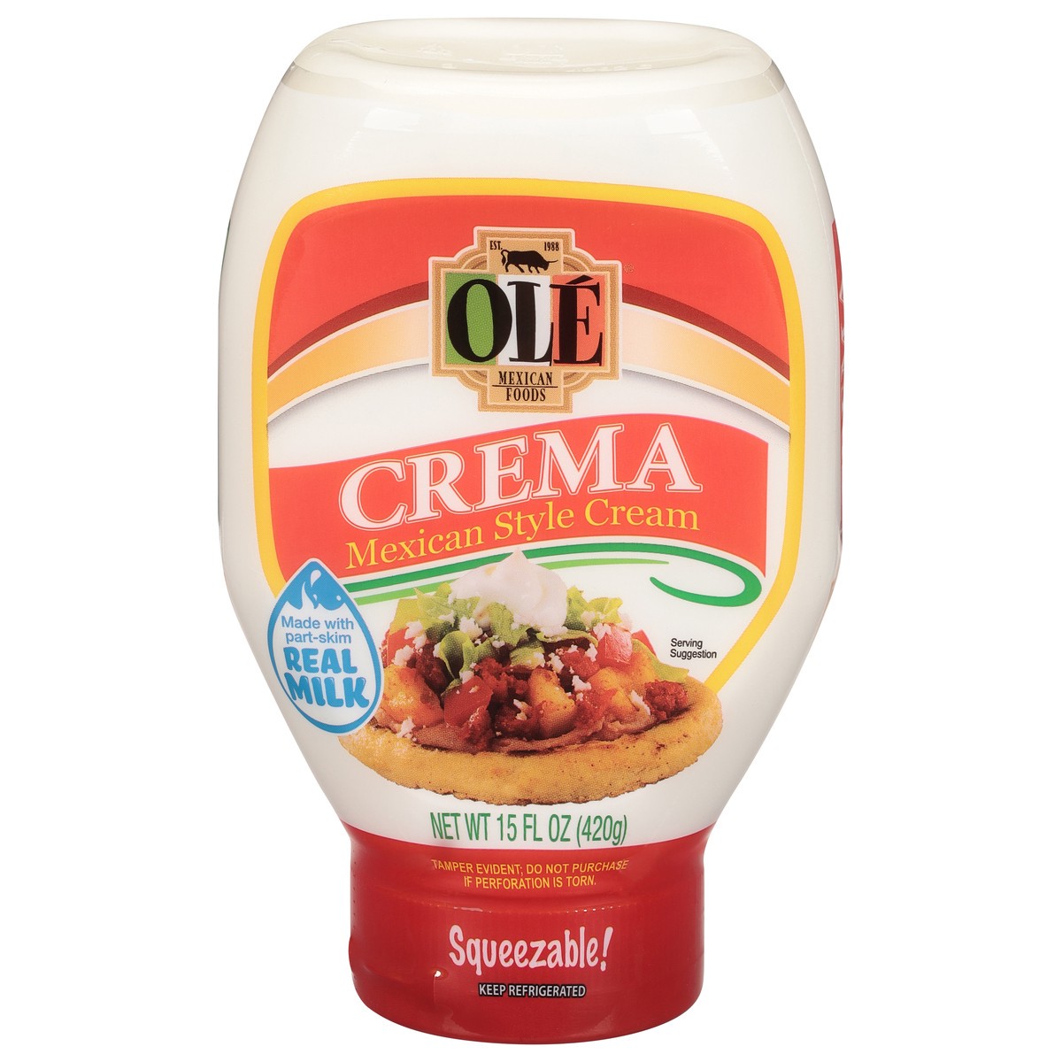 slide 1 of 11, Ole Mexican Style Crema 15 fl oz, 15 fl oz