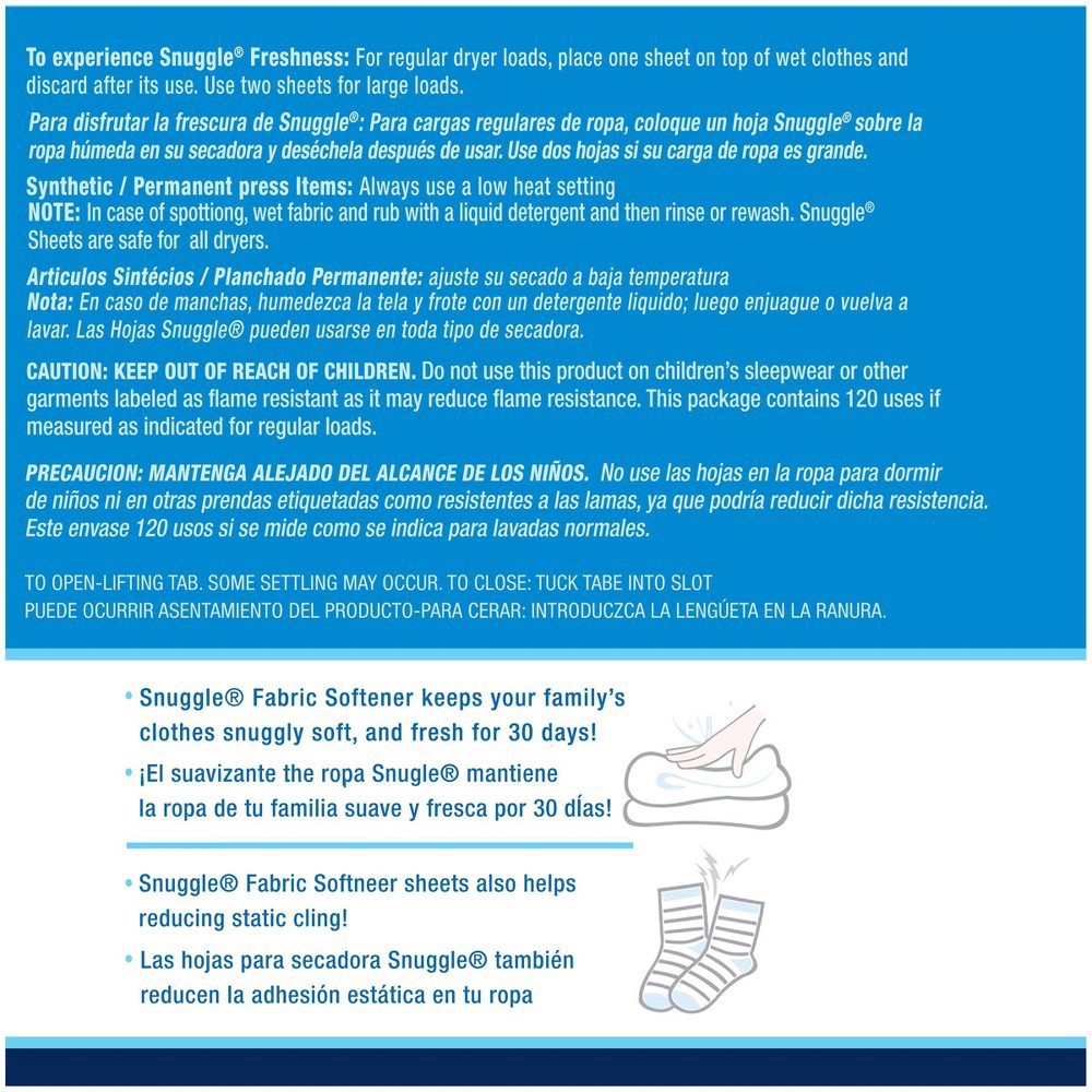 slide 4 of 11, Snuggle Blue Sparkle Dryer Sheets 120 Each, 120 ct