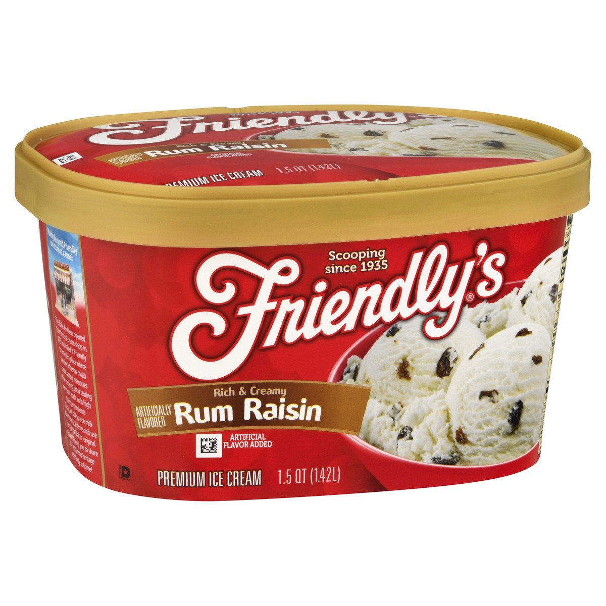 slide 2 of 9, Friendly's Rum Raisin Premium Ice Cream 1.5 qt, 1.5 qt