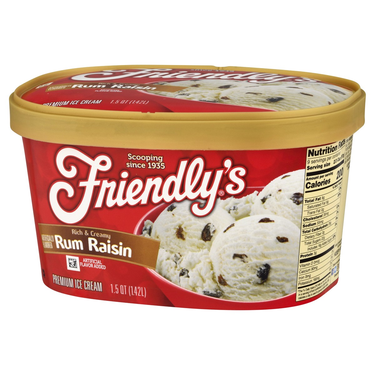 slide 3 of 9, Friendly's Rum Raisin Premium Ice Cream 1.5 qt, 1.5 qt