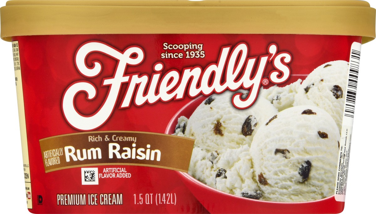 slide 5 of 9, Friendly's Rum Raisin Premium Ice Cream 1.5 qt, 1.5 qt