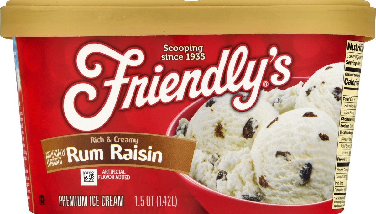 slide 6 of 9, Friendly's Rum Raisin Premium Ice Cream 1.5 qt, 1.5 qt