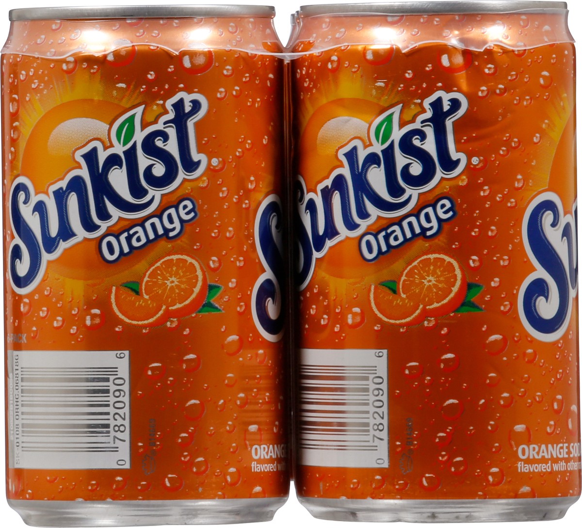 slide 5 of 9, Sunkist Orange Soda, 7.5 fl oz cans, 6 pack, 6 ct; 7.5 fl oz
