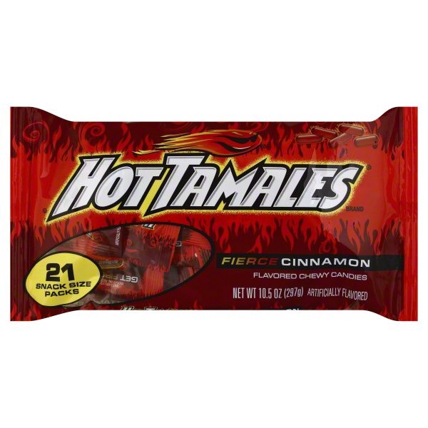 slide 1 of 2, Hot Tamales Chewy Cinnamon Flavored Candies, 10.5 oz