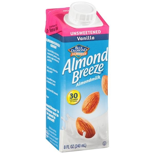 slide 1 of 1, Blue Diamond Almonds Almond Breeze Unsweetened Vanilla Almondmilk, 8 fl oz