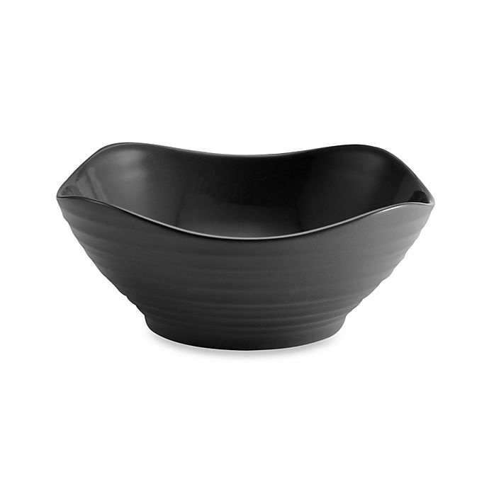 slide 1 of 1, Mikasa Swirl Square Cereal Bowl - Graphite, 1 ct