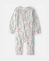 Carter's Baby Girl Butterfly Garden 2-Way Zip PurelySoft Sleep & Play Pajama - Multi, 6M