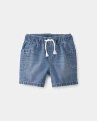 Oshkosh Baby Boy Denim Drawstring Shorts - Blue - 18M