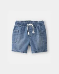 Oshkosh Baby Boy Denim Drawstring Shorts - Blue - 18M