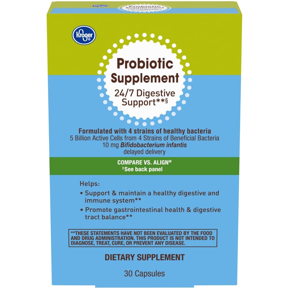 slide 1 of 1, Kroger Probiotic Daily Supplement, 30 ct