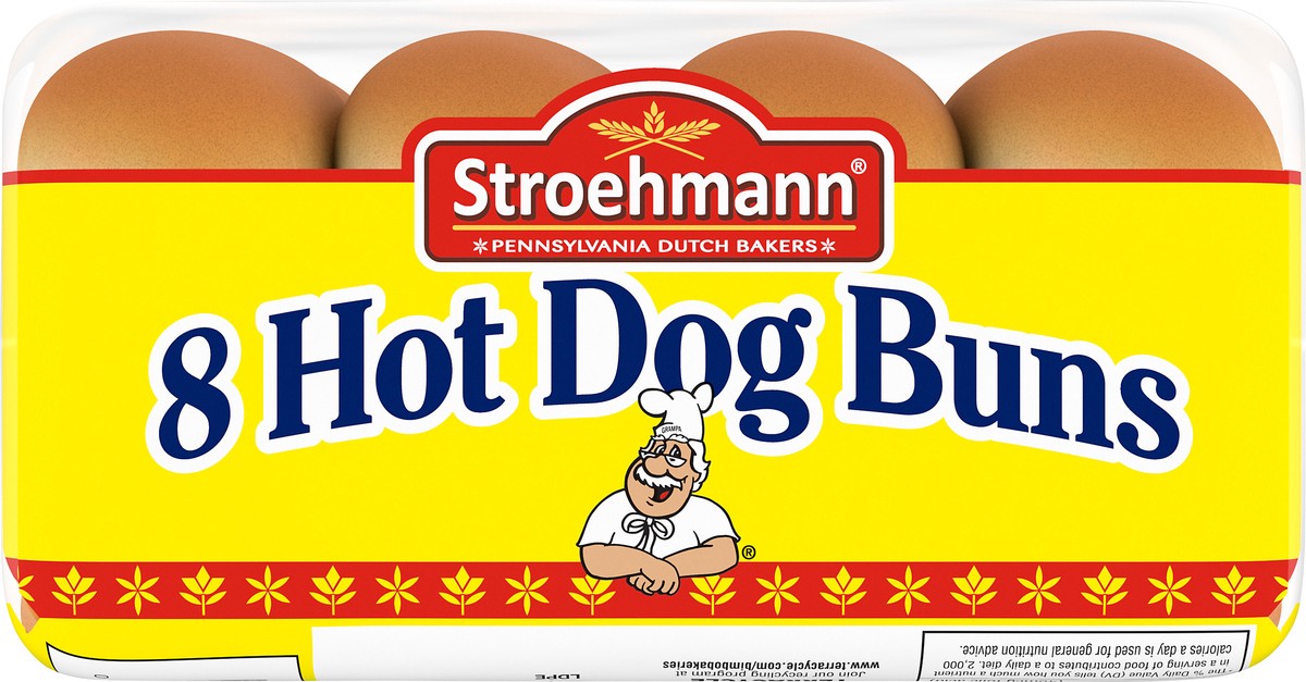 slide 5 of 9, Stroehmann's Bakeries White Hot Dog Buns, 8 count, Hot Dog Buns, 12 oz Bag, 12 oz