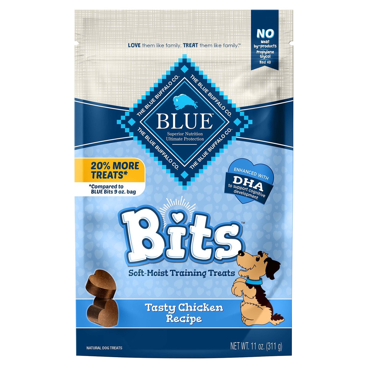 slide 2 of 6, Blue Buffalo Bits Soft Dog Treats for Training, Made With Natural Ingredients & Enhanced with DHA, Chicken Recipe, 11-oz Bag, 11 oz