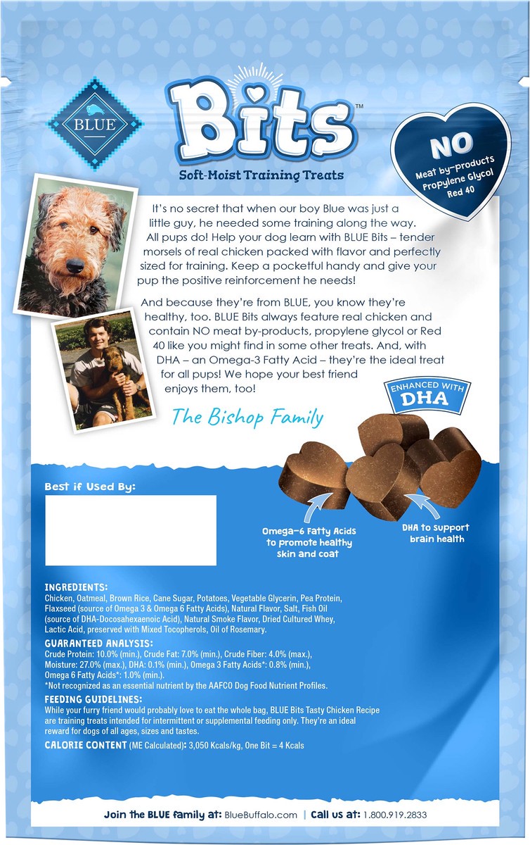 slide 3 of 6, Blue Buffalo Bits Soft Dog Treats for Training, Made With Natural Ingredients & Enhanced with DHA, Chicken Recipe, 11-oz Bag, 11 oz