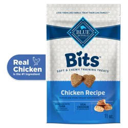Blue Buffalo Bits Soft Dog Treats for Training, Made With Natural Ingredients & Enhanced with DHA, Chicken Recipe, 11-oz Bag