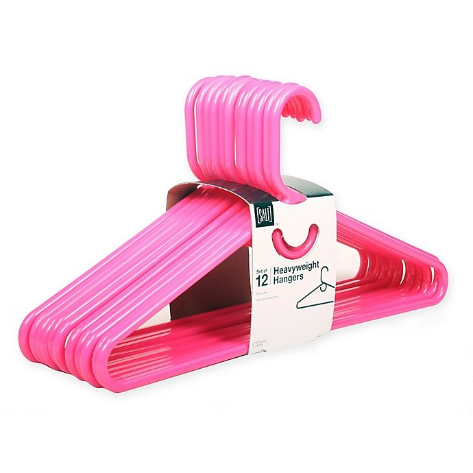 slide 1 of 1, SALT Heavyweight Hangers - Bright Pink, 12 ct