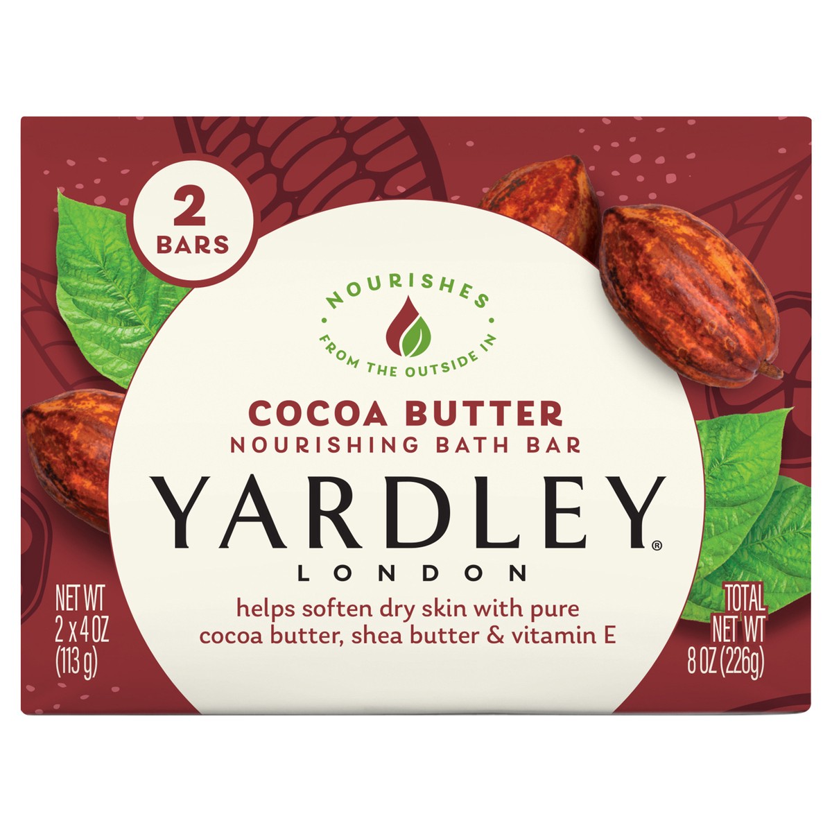 slide 7 of 10, Yardley London Nourishing Bath Soap Bar Cocoa Butter, Helps Soften Dry Skin with Pure Cocoa Butter, Shea Butter & Vitamin E, 4.0 oz Bath Bar, 2 Soap Bars, 2 ct
