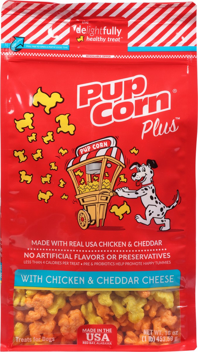 slide 1 of 10, Pup Corn Plus With Chicken & Cheddar Cheese Treats for Dogs 16 oz, 16 oz
