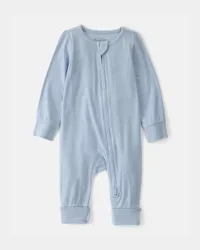 Carter's Baby Boy 2-Way Zip PurelySoft Sleep & Play Pajama - Blue - 6M