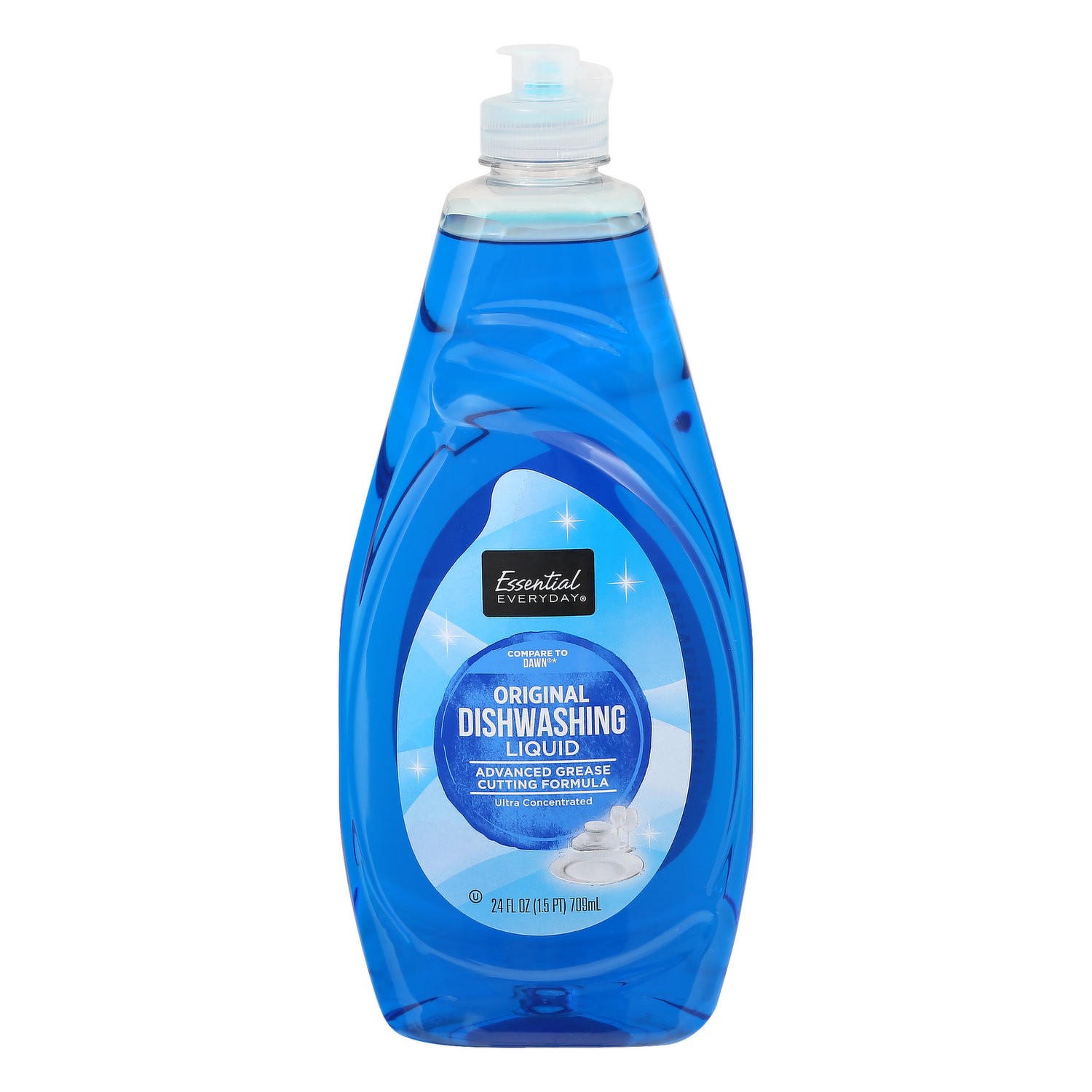 slide 1 of 6, Essential Everyday Blue Dish Soap, 24 fl oz