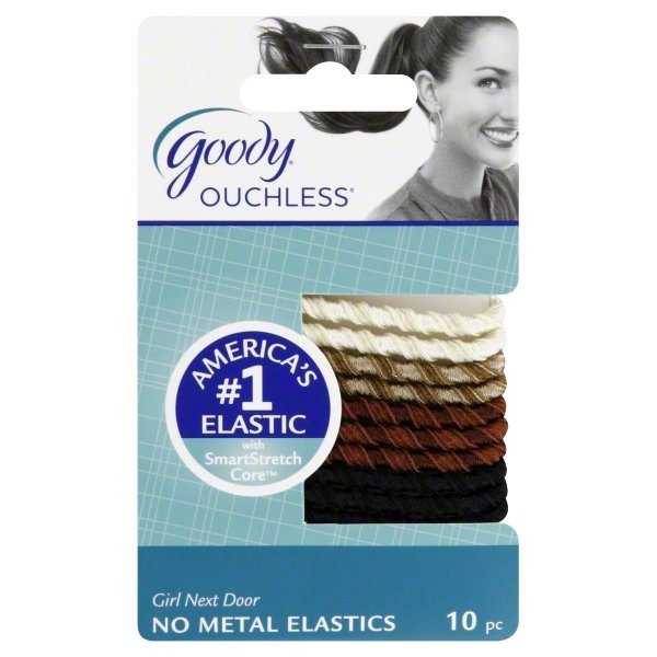 slide 1 of 1, Goody Ouchless No MetalRibbon Twist Elastics, 10 ct