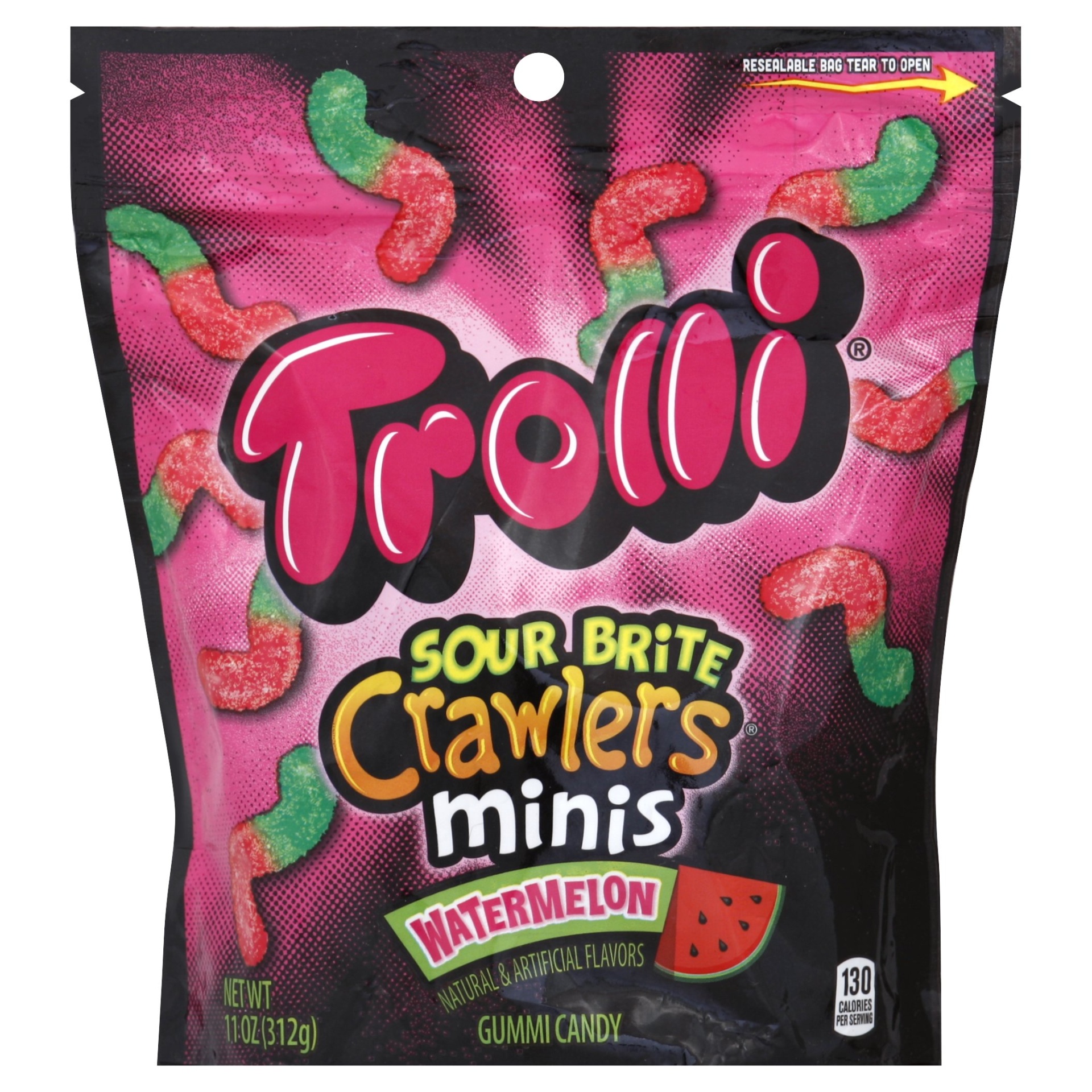 slide 1 of 1, Trolli Sour Brite Crawlers Minis Watermelon, 11 oz