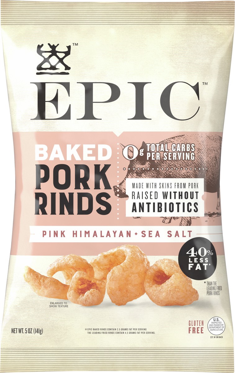 slide 9 of 11, EPIC Pink Himalayan & Sea Salt Baked Pork Rinds, Keto Friendly- 5 oz, 5 oz