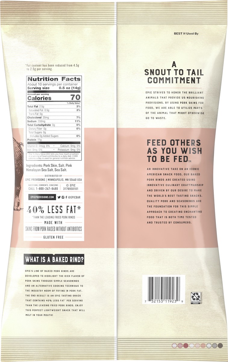 slide 5 of 11, EPIC Pink Himalayan & Sea Salt Baked Pork Rinds, Keto Friendly- 5 oz, 5 oz