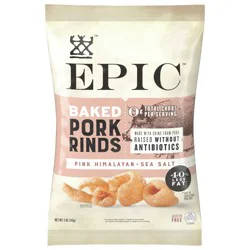 EPIC Pink Himalayan & Sea Salt Baked Pork Rinds, Keto Friendly, 5 oz