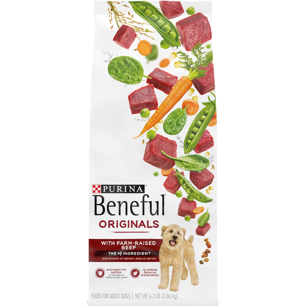 slide 5 of 9, Beneful Purina Beneful Originals With Farm-Raised Beef, With Real Meat Dog Food, 6.3 lb