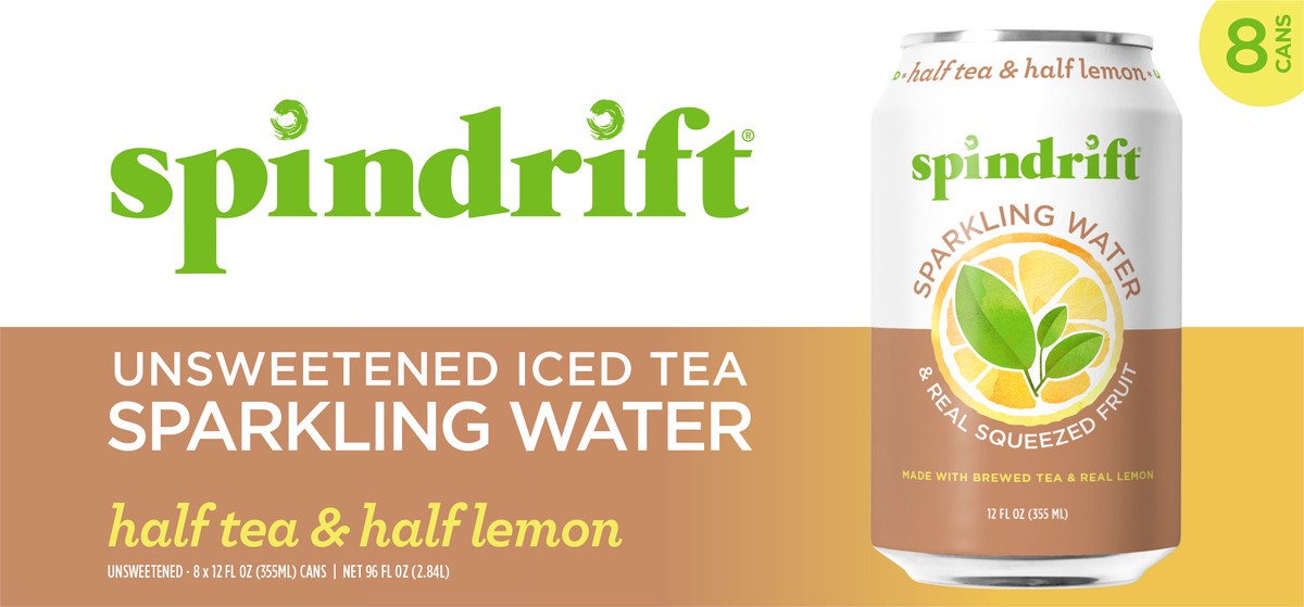 slide 7 of 7, Spindrift Black Tea Sparkling Water - 96 fl oz, 8 ct; 12 fl oz