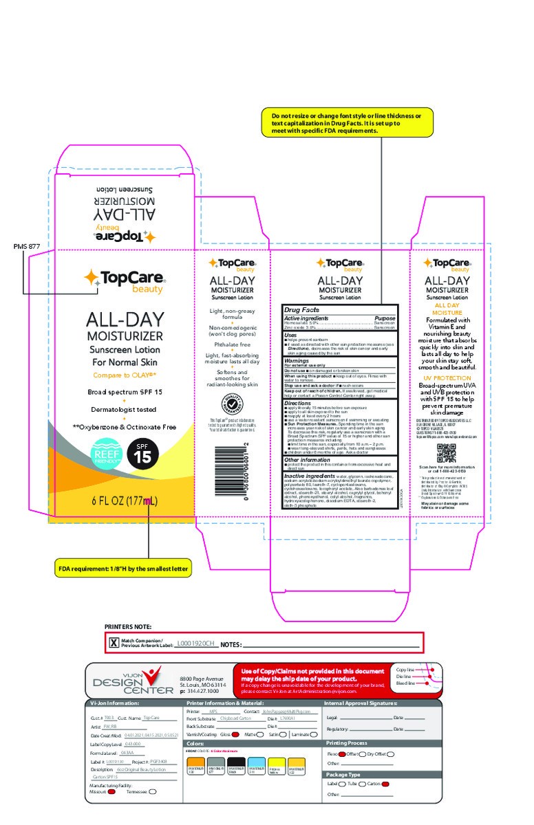 slide 14 of 17, TopCare Beauty Broad Spectrum SPF 15 All-Day Moisturizer Sunscreen Lotion 6 fl oz, 6 fl oz