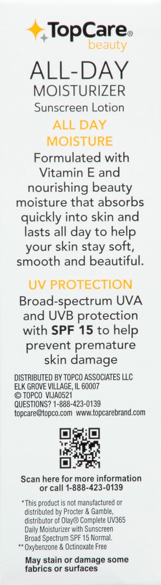 slide 2 of 17, TopCare Beauty Broad Spectrum SPF 15 All-Day Moisturizer Sunscreen Lotion 6 fl oz, 6 fl oz