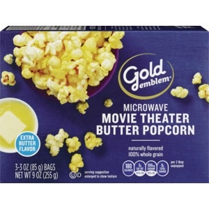slide 1 of 1, CVS Gold Emblem Movie Theater Butter Microwave Popcorn, 9 oz