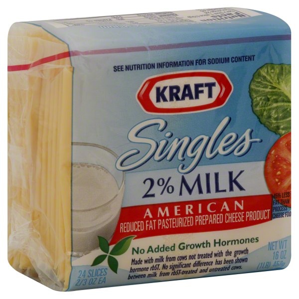 slide 1 of 1, Kraft 2% American Singles, 14.7 oz